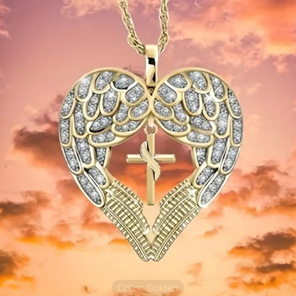 Nwt Hallow Angel Wings Pendant Gold Necklace